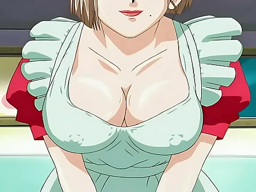 Meseras tetonas calientan a los clientes - Manga porn Hitozuma Costume play 2