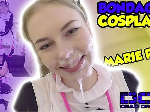 Platinum-blonde Cosplay Teenager Spy missionary with Shibari Restrain bondage Strap Mimi Cica Trailer#3