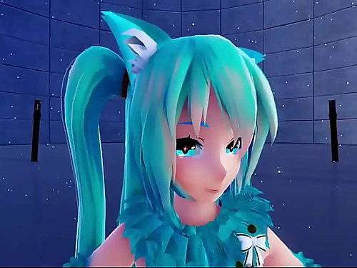 (Blue [K]nights) ［Ray-MMD 3 dimensional VR180］Cat Fate Cosplay Adult Miku［Girls］