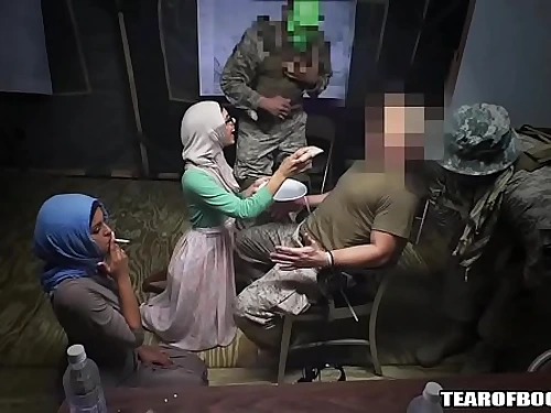 Arab whores sneak into a military base