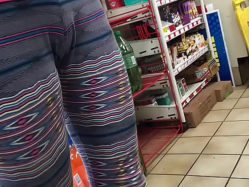 Teenie waiting in supermarket